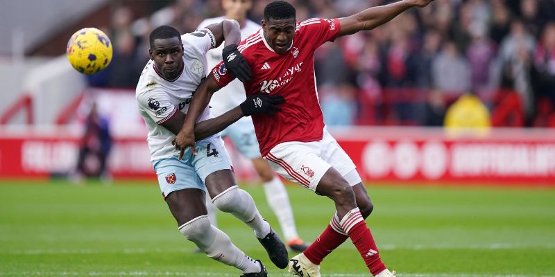 Cú sút trúng đích của Nottm Forest thấp hơn