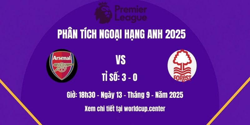 Phân tích Arsenal vs Nottm Forest