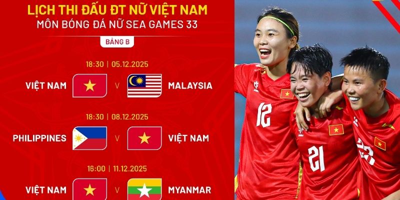Lịch thi đấu bóng đá nữ Việt Nam Sea Games 33