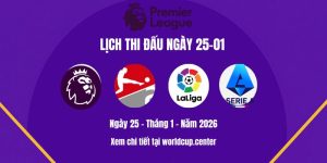 Lịch thi đấu ngày 25-01
