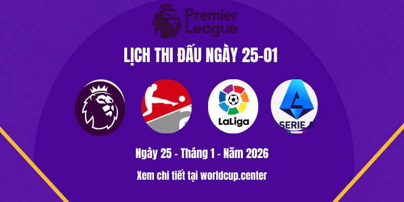 Lịch thi đấu ngày 25-01