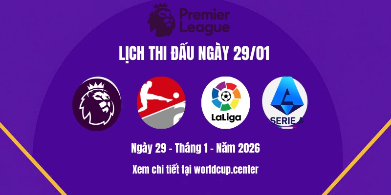 Lịch thi đấu ngày 29/01
