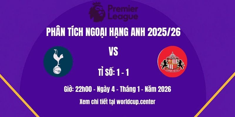 Phân tích Tottenham vs Sunderland