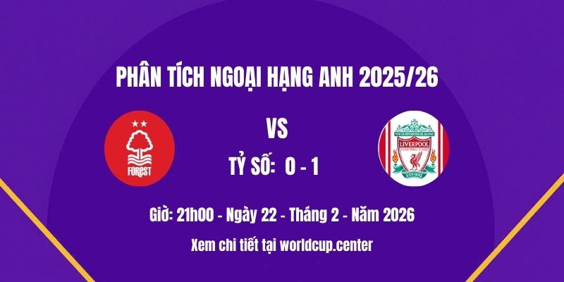 Phân tích Nottm Forest vs Liverpool