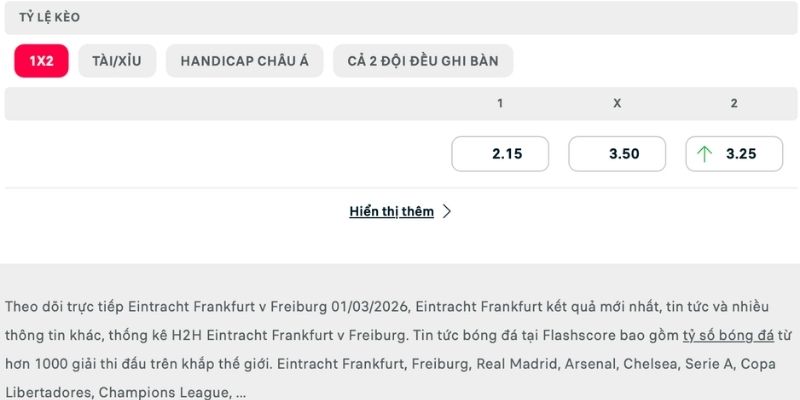 Frankfurt được nhiều chuyên gia đặt niềm tin