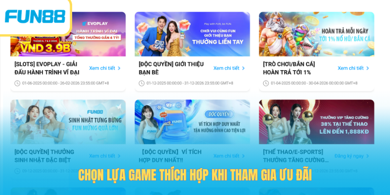 Chọn lựa game thích hợp khi tham gia ưu đãi