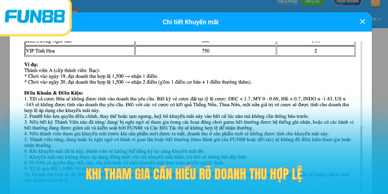 Khi tham gia cần hiểu rõ doanh thu hợp lệ