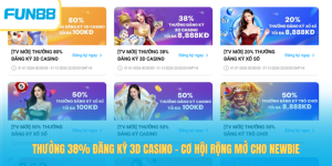 Thưởng 38% đăng ký 3D casino