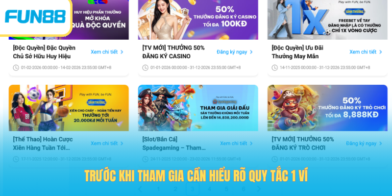 Trước khi tham gia cần hiểu rõ quy tắc 1 ví